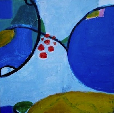 Untitled XXXIV Jane Deering Gallery Exhibition: Blue arrived, and its time was painted Mixed media on panel