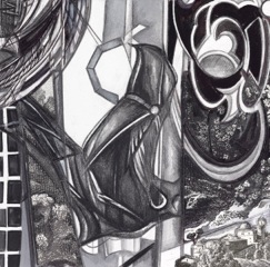 Project 100 : #5 Jane Deering Gallery Ann Diener Graphite, prismacolor, gouache, digital prints and cut paper on paper
