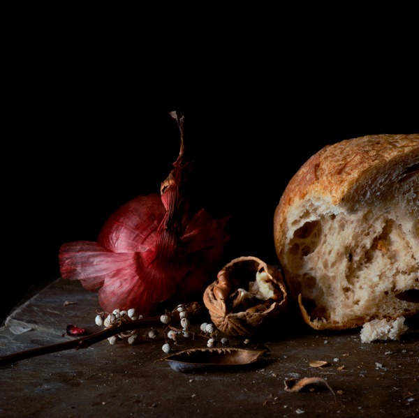 Still Life with Red Onion, Walnut and Bread Jane Deering Gallery Paul Cary Goldberg Archival Pigment Print