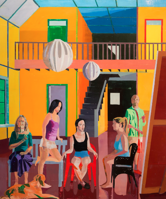 Yellow Interior with Figures Jane Deering Gallery Exhibition: A light runs through it Oil on canvas