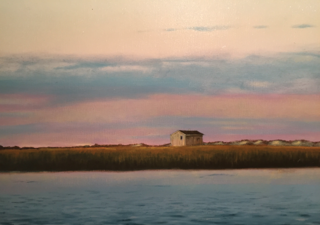 Duck Shack on Essex Marsh (detail) Jane Deering Gallery Adin Murray Oil on canvas