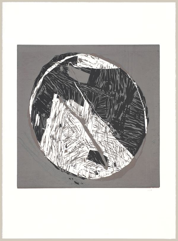 Silver Time Jane Deering Gallery Geoffrey Bayliss Linocut print (unique)