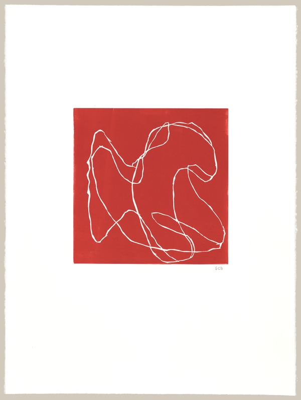 Insribe Red Jane Deering Gallery Geoffrey Bayliss Linocut print (unique)