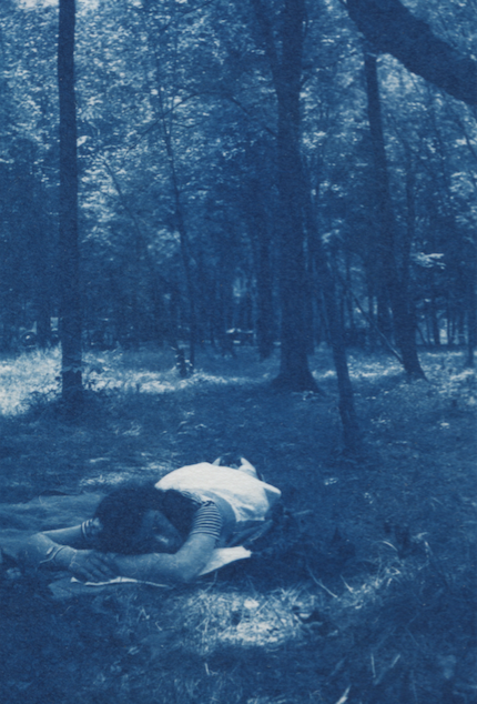Woman Lying on Grass Jane Deering Gallery True Blue, and Black | Alternative Photography : Tom Fels & Gail Pine Cyanotype