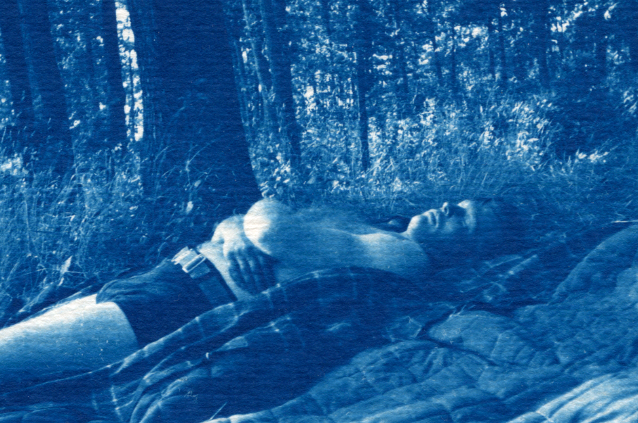 Man Sleeping Jane Deering Gallery True Blue, and Black | Alternative Photography : Tom Fels & Gail Pine Cyanotype