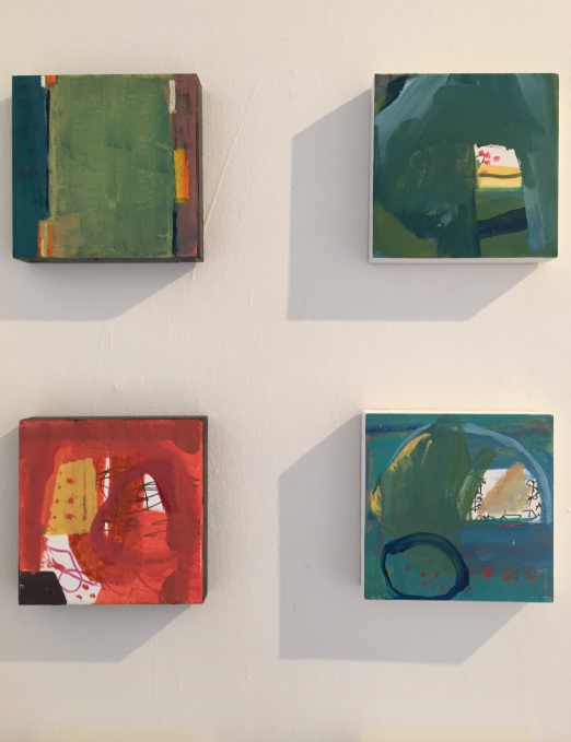 Installation shot -- small works Jane Deering Gallery Juni Van Dyke | Painting is music you can see