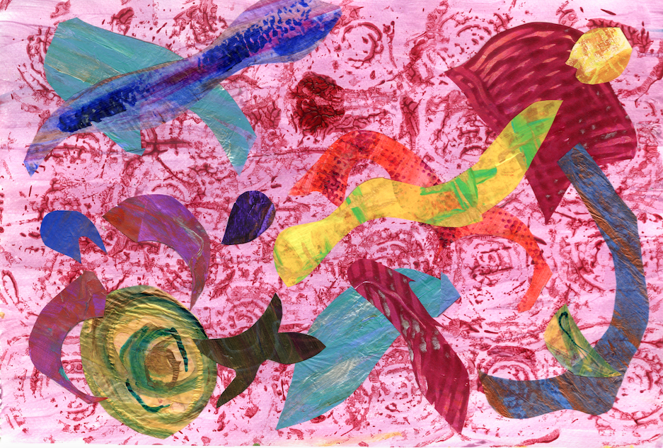Birds on pink Jane Deering Gallery Mothers and Daughters Collage, paper