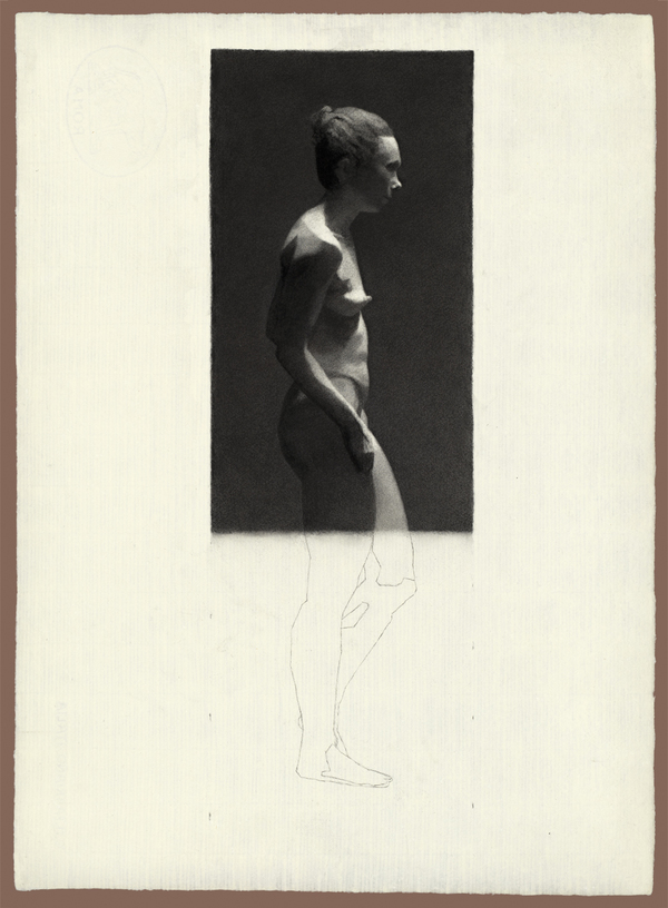 Academic Figure Study Jane Deering Gallery Drawn from Life Charcoal on Roma handmade paper