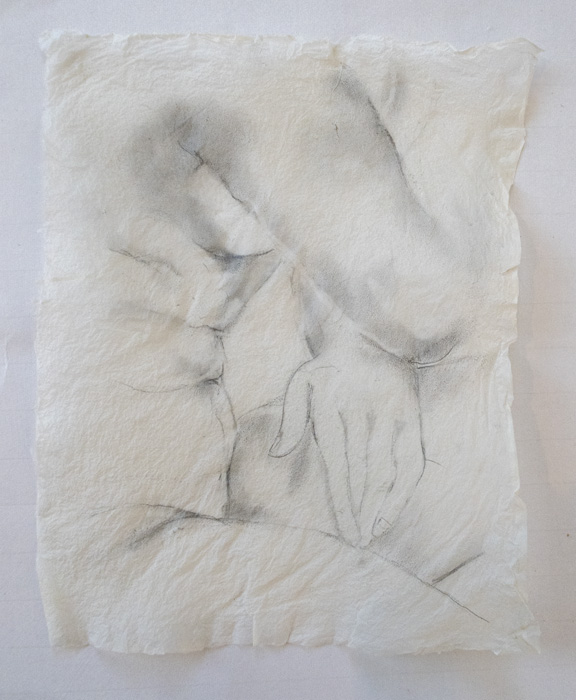 Touch 10: Aphrodite Jane Deering Gallery Drawn from Life Graphite on handmade abaca paper