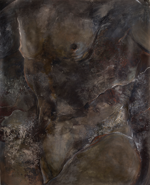 Nascent No. 1 (drawn from stone) Jane Deering Gallery Drawn from Life Acrylic, metallic pigment, on Arches rag paper
