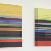 Box Construction Jane Deering Gallery Rana Begum Vinyl tape, wood, resin