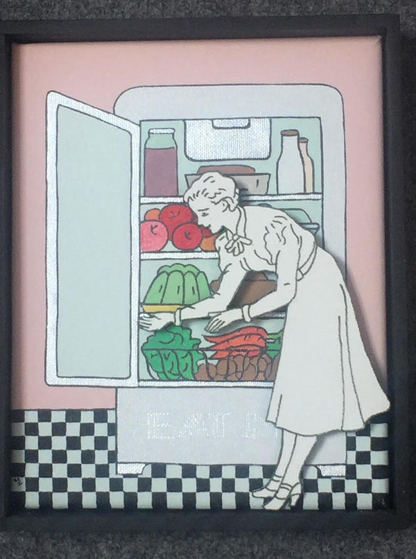 Eat Me Jane Deering Gallery Joy Halsted | In and Out of the Box Cardboard, acrylic