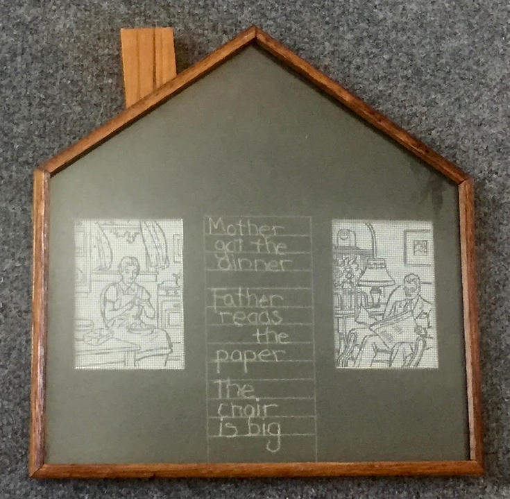 No Place Like Home Jane Deering Gallery Joy Halsted | In and Out of the Box Mixed media: wood, tar paper, window screening, white pencil, print