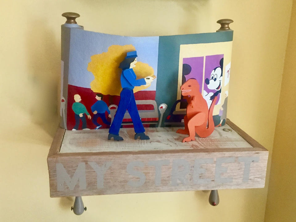 My Street Jane Deering Gallery Joy Halsted | In and Out of the Box Mixed media: wood, acrylic, canvas, metal