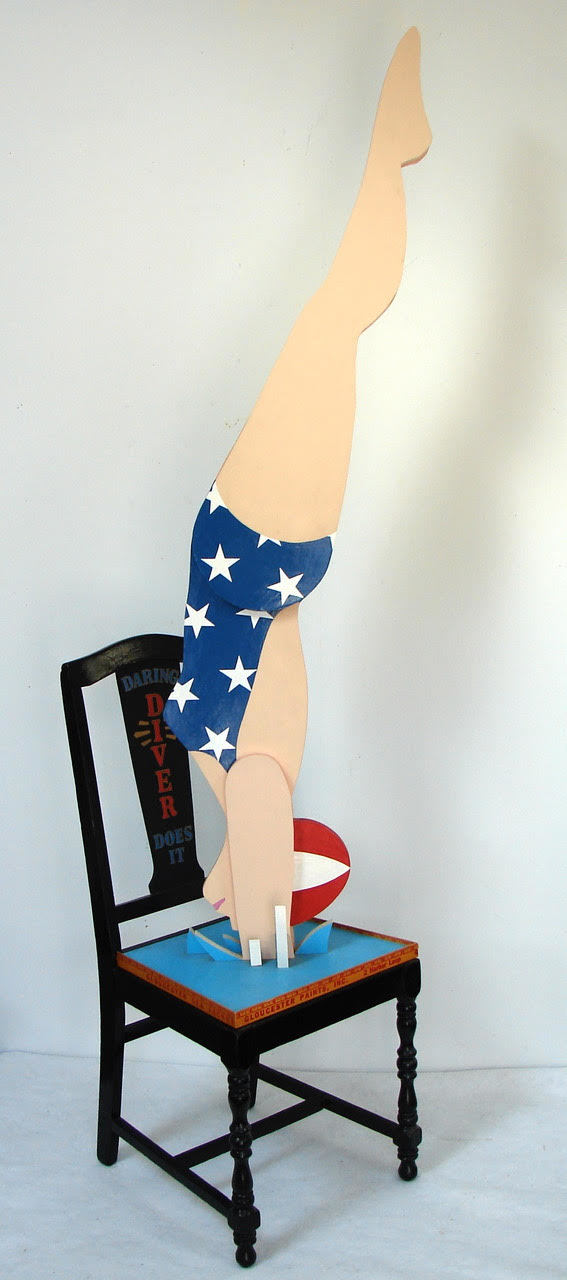 Daring Diver Does It Jane Deering Gallery Joy Halsted | In and Out of the Box Mixed media: wood, oil, chair