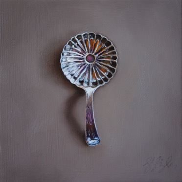 The Visitor Jane Deering Gallery Silver and Grey | Leslie Lewis Sigler & Paul Cary Goldberg Oil on panel