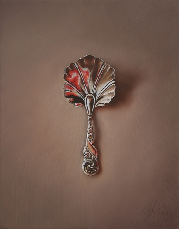 The Performer Jane Deering Gallery Silver and Grey | Leslie Lewis Sigler & Paul Cary Goldberg Oil on panel