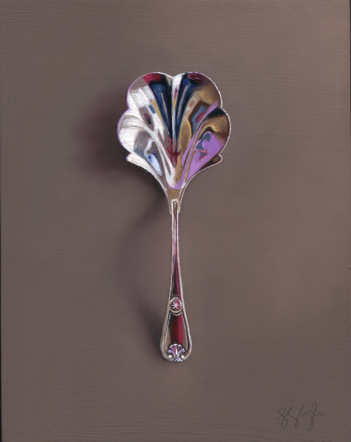 The Damsel Jane Deering Gallery Silver and Grey | Leslie Lewis Sigler & Paul Cary Goldberg Oil on panel