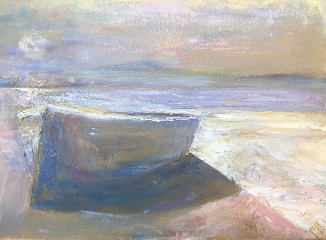 Boat on Beach Jane Deering Gallery Peter Herbert Oil on canvas