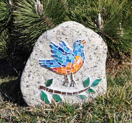 Bluebird Jane Deering Gallery Judith Wright | Jan Weinshanker Glass mosaic on granite