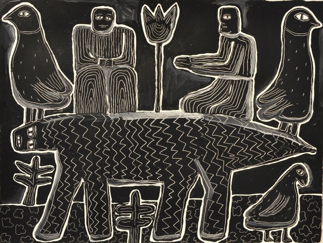 Anteater Jane Deering Gallery Judith Wright | Jan Weinshanker Acrylic on gessoed paper