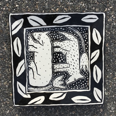 Animals With Tulips Jane Deering Gallery Judith Wright | Jan Weinshanker Earthenware