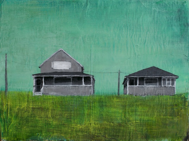 Eighty-four, Eighty-six Long Beach, 2018 Jane Deering Gallery Erin Luman -- shelter | the cottages of long beach Acrylic and pencil over map