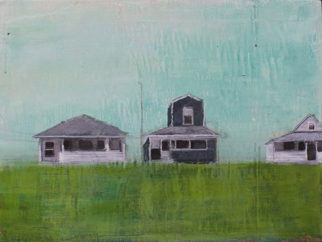 Twenty-two, Twenty-four, Twenty-six Long Beach Jane Deering Gallery Erin Luman -- shelter | the cottages of long beach Acrylic and pencil over map