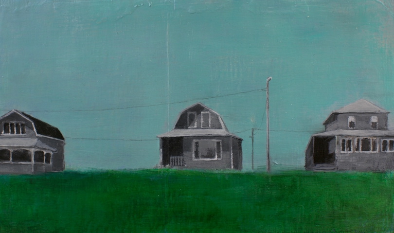 Four, Six and Eight Long Beach Jane Deering Gallery Erin Luman -- shelter | the cottages of long beach Acrylic and pencil over map
