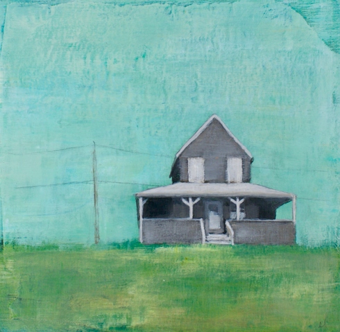 One twenty-six Long Beach Jane Deering Gallery Erin Luman -- shelter | the cottages of long beach Acrylic and pencil over map