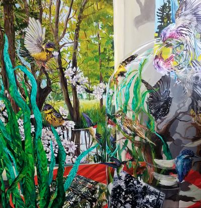 Can't See the Forest for the Trees Jane Deering Gallery Bird Brained | New Work by Heidi L Johnson Oil on canvas
