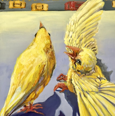 The Conversation Jane Deering Gallery Bird Brained | New Work by Heidi L Johnson Oil on canvas
