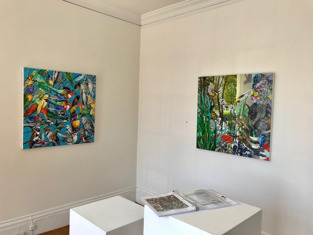 Installation shot Jane Deering Gallery Bird Brained | New Work by Heidi L Johnson