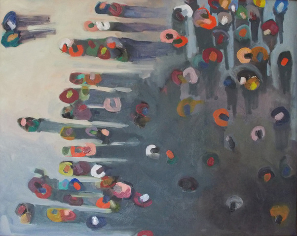 Blockbuster II Jane Deering Gallery Miranda Updike | Colors of the Crowd Oil on canvas