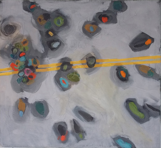 Tension Brewing Jane Deering Gallery Miranda Updike | Colors of the Crowd Oil on canvas