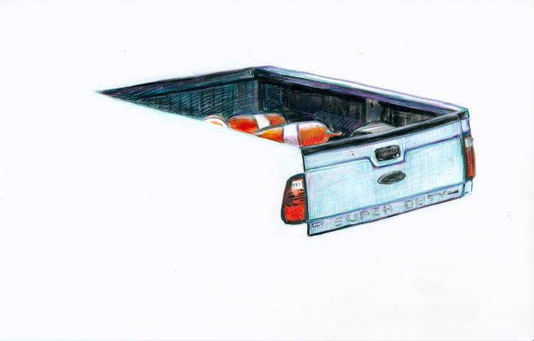 Beds #5 Jane Deering Gallery Jeffrey Marshall | Working the Waterfront Grease pencil on Yupo paper mounted on wood