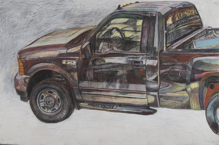 Monster Truck #2 Jane Deering Gallery Jeffrey Marshall | Working the Waterfront Conte and pastel on paper