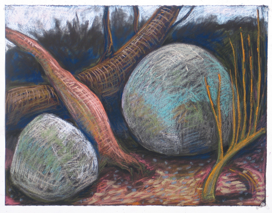 Rocks and Trees Jane Deering Gallery A Turning Point | the contemporary landscape Pastel on Stonehenge Paper