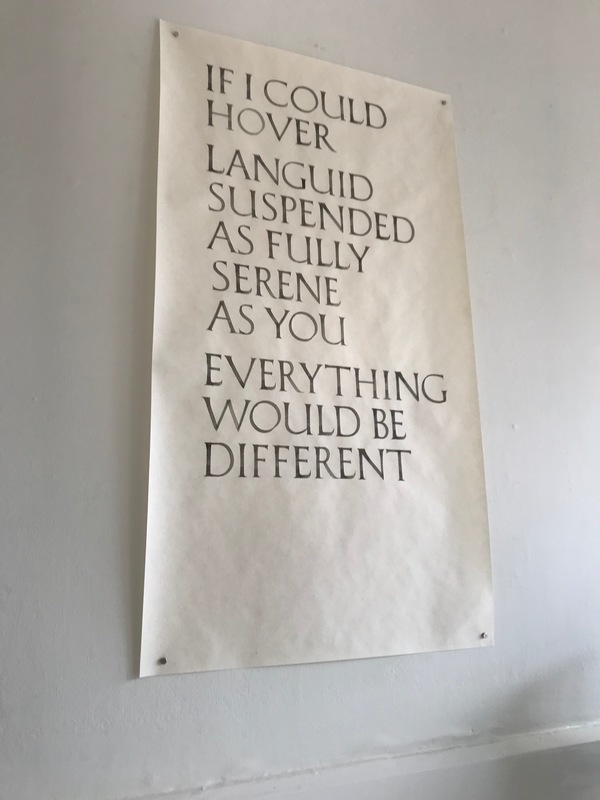 Installation shot: brush drawn lettering on Japanese (Okawara) paper Jane Deering Gallery WITHIN / WITHOUT