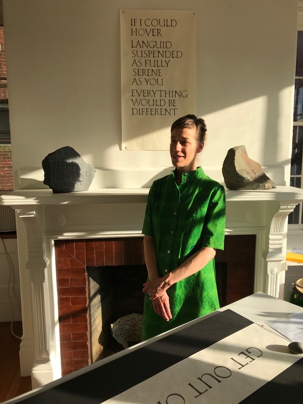 Ann Conneman at the Opening Reception Jane Deering Gallery WITHIN / WITHOUT