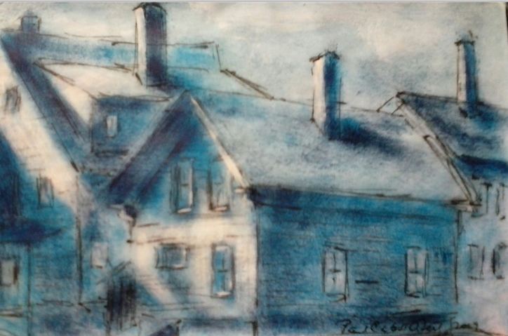 Railroad Avenue Paul Neily-- Gloucester Blue Pen, gouache and latex on paper