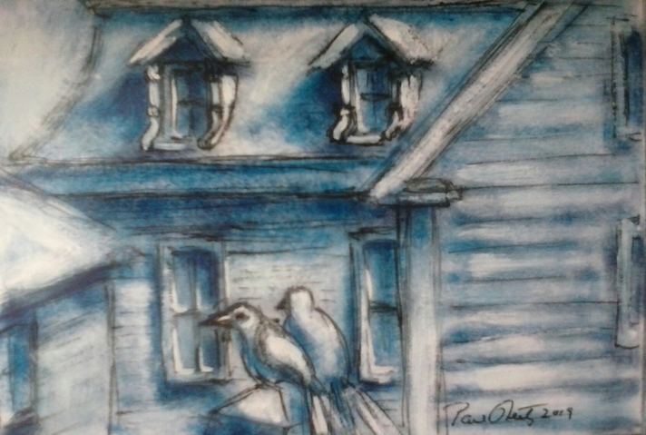 Prospect Street Paul Neily-- Gloucester Blue Pen, gouache and latex on paper