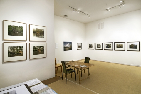 Installation shot of 'Duck Blinds : Louisiana' Jane Deering Gallery Nell Campbell