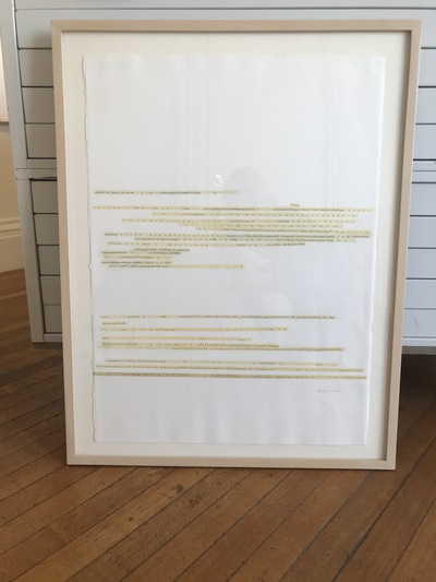 The previous image -- To Err is Human -- shown in its frame. Jane Deering Gallery Gail Barker | Art as Process