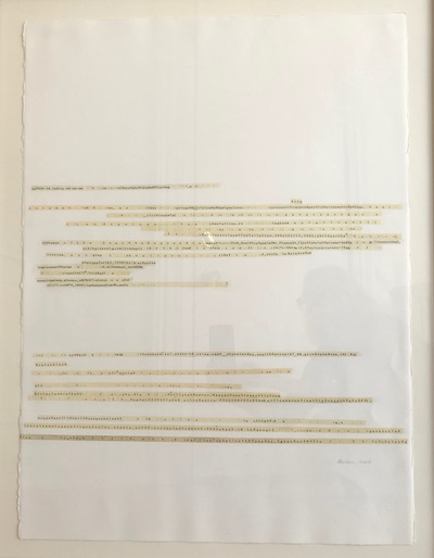 To Err is Human Jane Deering Gallery Gail Barker | Art as Process Typewriter correcting tape on paper