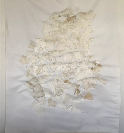Untitled I, from the series 'Walking with Paper in My Shoes' Jane Deering Gallery Gail Barker | Art as Process Paper collaged on canvas