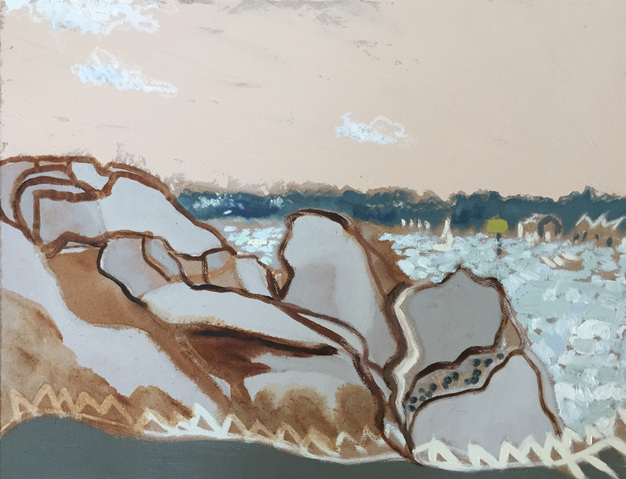 Rock (Pink) Jane Deering Gallery Amy Robson | Keep Looking Oil on board