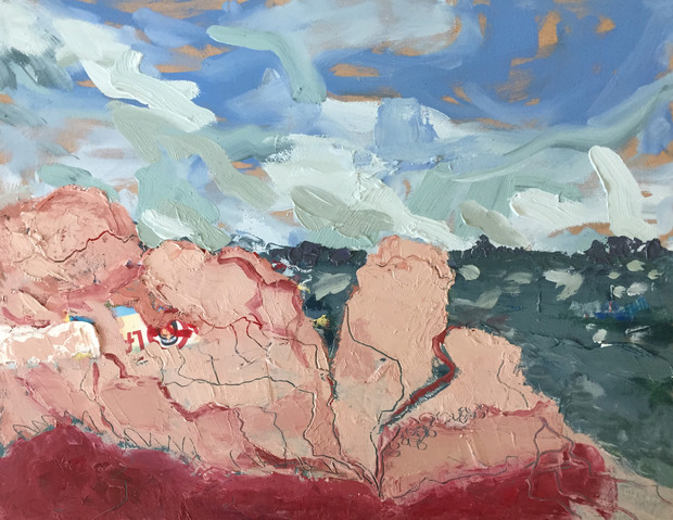 Rock (Land O Lakes) Jane Deering Gallery Amy Robson | Keep Looking Oil on board with collage