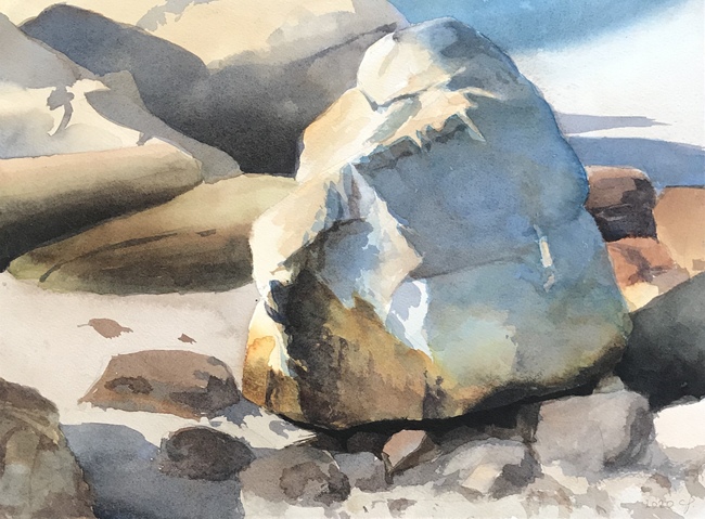 Bent's Rock Jane Deering Gallery Gloucester, Cape Ann | of time and place Watercolor