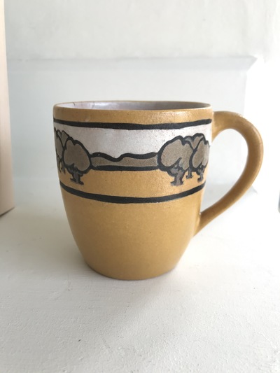 SEG cup Jane Deering Gallery Gloucester, Cape Ann | of time and place Hand-painted pottery